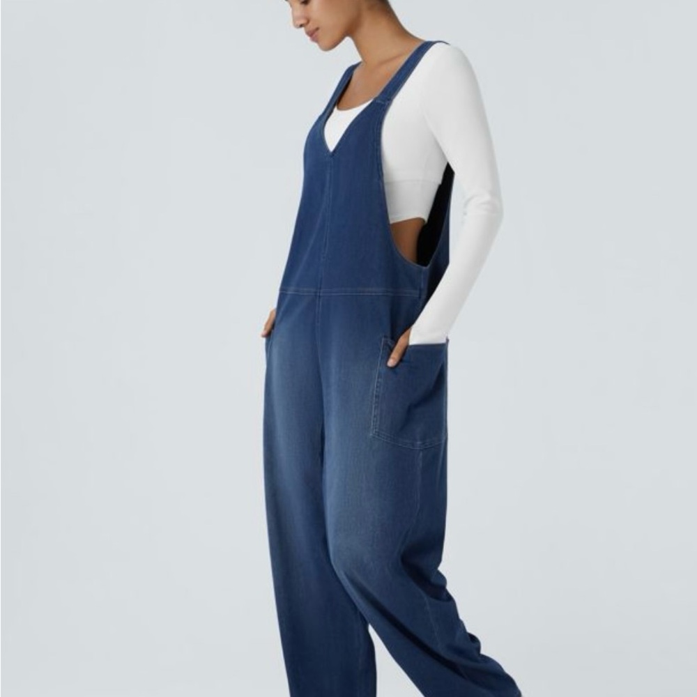Halara denim overalls size small
